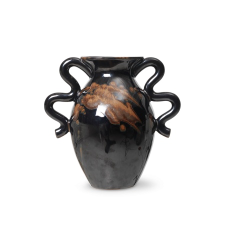 Vase Verso - Black w Brown
